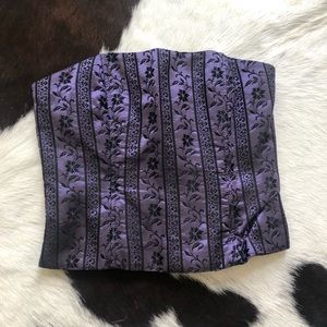 Purple & Black Floral Satin Bustier Corset Top
